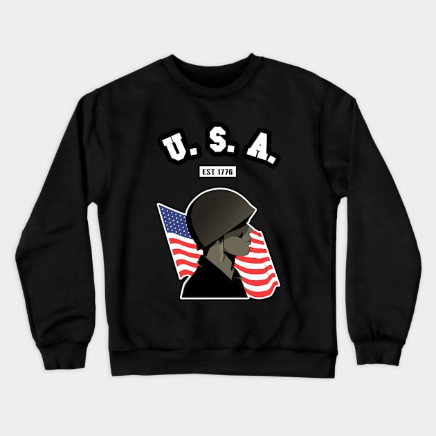 🦅 USA Strong, 1776, Stars and Stripes Flag, Patriotic Crewneck Sweatshirt by Pixoplanet